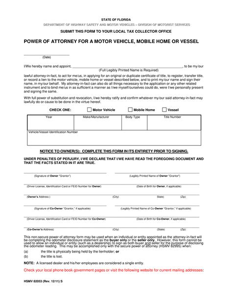 Printable Power Of Attorney Form Florida Printable Forms Free Online