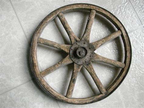 Antique Wooden Wheel Iron Rim Wood Spokes By Thevintageconnection