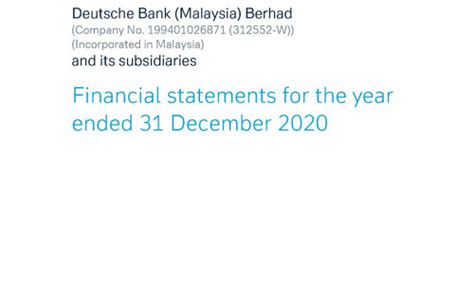 Deutsche Bank Malaysia Berhad Financial Statements 31 December