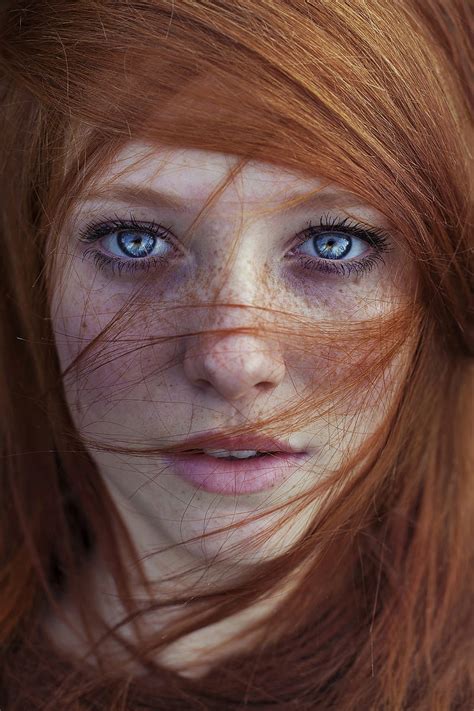 Women Redhead Blue Eyes Long Hair Looking At Viewer Open Mouth