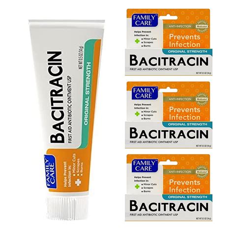 3 Pack Bacitracin Ointment First Aid Antibiotic 05 Oz 14 G Cream Cuts