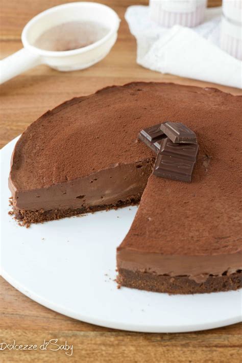 cheesecake al cioccolato fondente senza cottura e senza gelatina