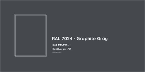 RAL 7024 Graphite Gray Complementary Or Opposite Color Name And Code