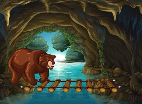 Grizzly Bear In The Cave 374196 Vector Art At Vecteezy