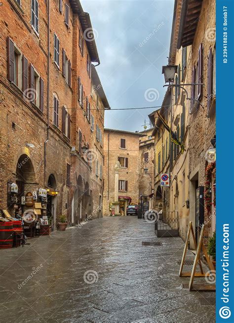 Street In Montepulciano Italy Editorial Stock Photo Image Of