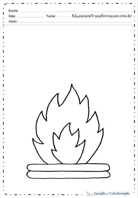 desenhos de fogueira colorir imprimir 3 Educação e Transformação