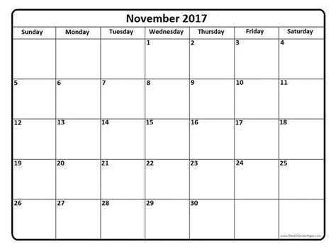 November 2017 Calendar November 2017 Calendar Printable Printable