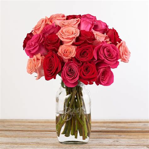 Beautiful Bouquet Of Red And Pink Roses The Bouqs Co