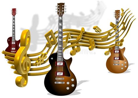 Music Notes And Guitars Stock Illustration Illustration Of Melodic