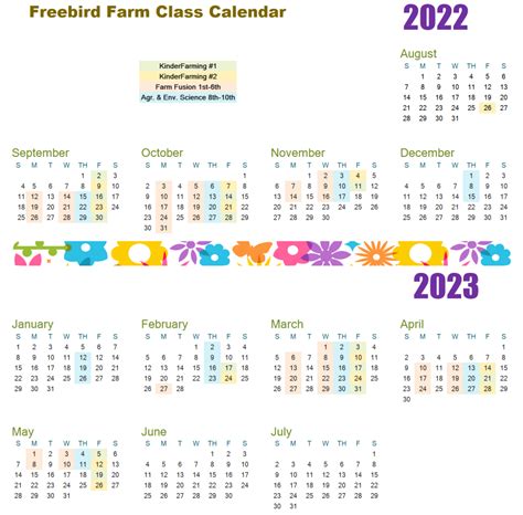 2022 23 Calendars Freebird Farm