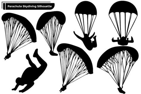 Parachute Skydiving Silhouettes Vector Graphic By Vectbait · Creative