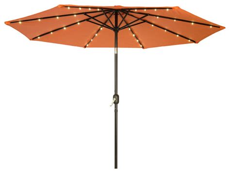 Deluxe Solar Powered Led Lighted Patio Umbrella 9 Contemporary