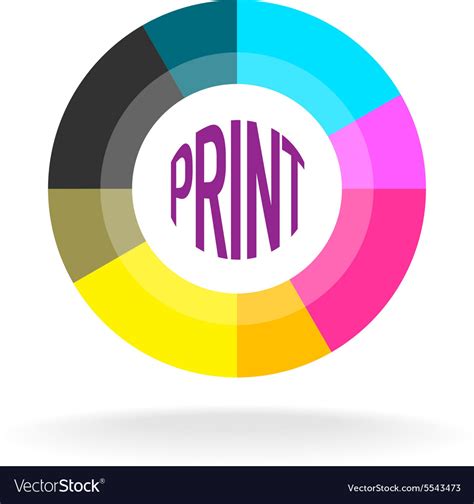 Print Shop Round Logo Template Royalty Free Vector Image