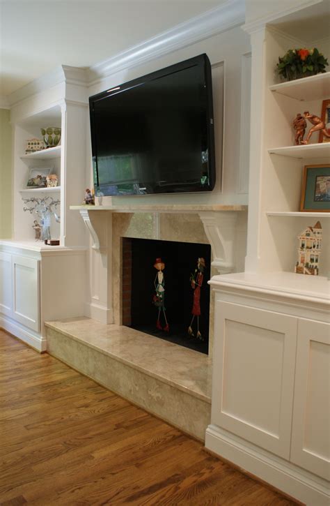 Fireplace With Built In Shelving Bookshelves Around Fireplace Wall