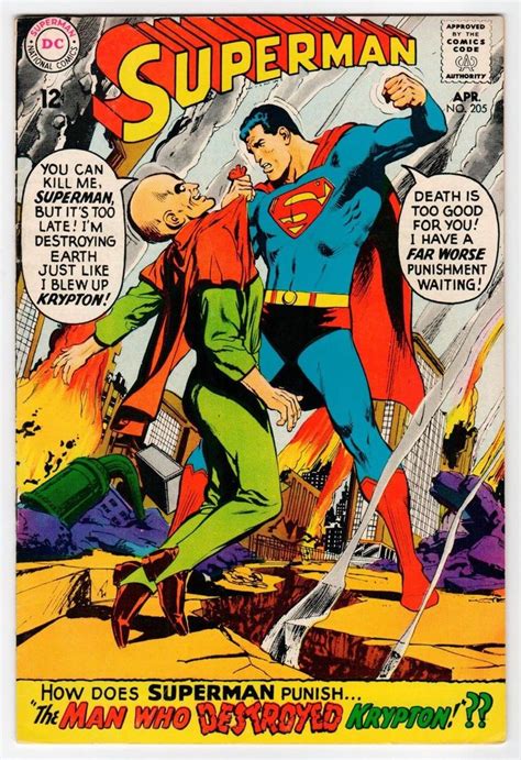 Dc Superman 205 Adams Cover 1968 Vintage Comic Superman Comic Dc
