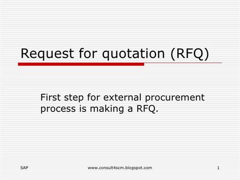 Request for quotation terms & conditions. Request For Quotation (Rfq)