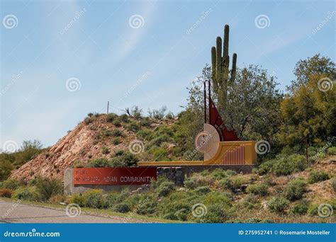 Sign For The Salt River Pima Maricopa Indian Community Editorial Photo
