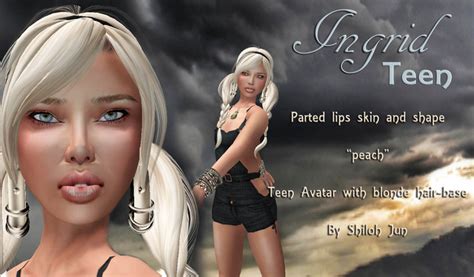 Second Life Marketplace Ingrid Teen Parted Lips Peach Skin And Shape