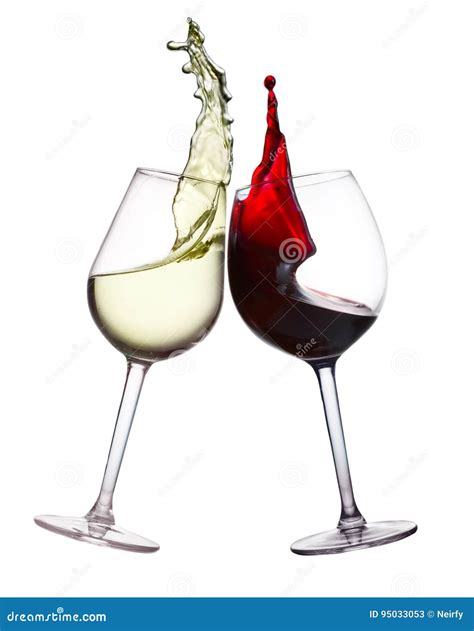 Glas Roter Und Weißer Wein Stockbild Bild Von Rosa Gläser 95033053