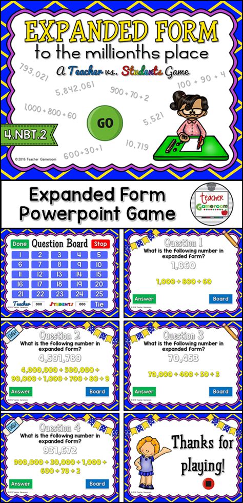 Expanded Form To Millions Powerpoint Game Powerpoint Games