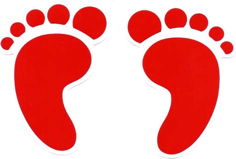 25 X 325 Inch Red Footprints Foot Feet Toes One Set