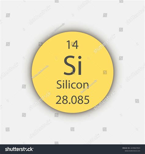 Silicon Symbol Chemical Element Periodic Table Stock Vector Royalty