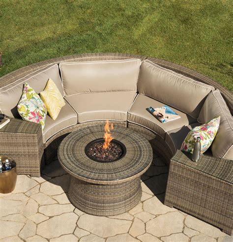 This Curved Outdoor Sectional Is Perfect For The Backyard The Neutral