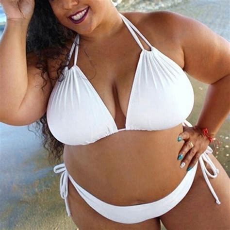 Buy Womens Solid Push Up Padded Plus Size Bikini Set Swimsuit Bathing Suit Swimwear At