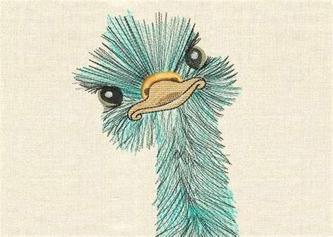 Largest collection of free embroidery designs at annthegran.com. Machine embroidery designs ostrich birds | Etsy | Machine ...