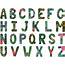 English Alphabet Capital Letters Hand Drawn Tropical Font — Stock 