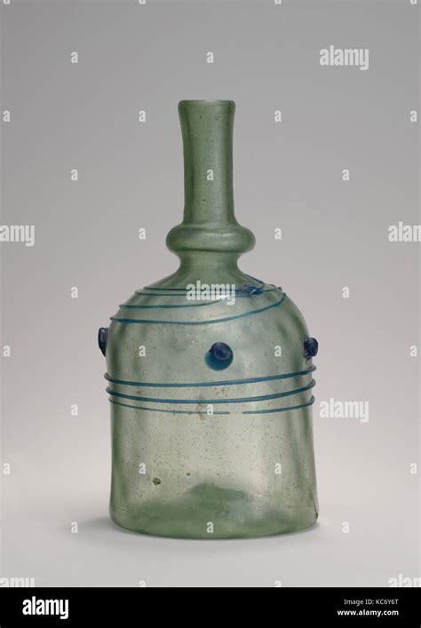 Bottle With Blue Trails 12th Century Attributed To Probably Syria