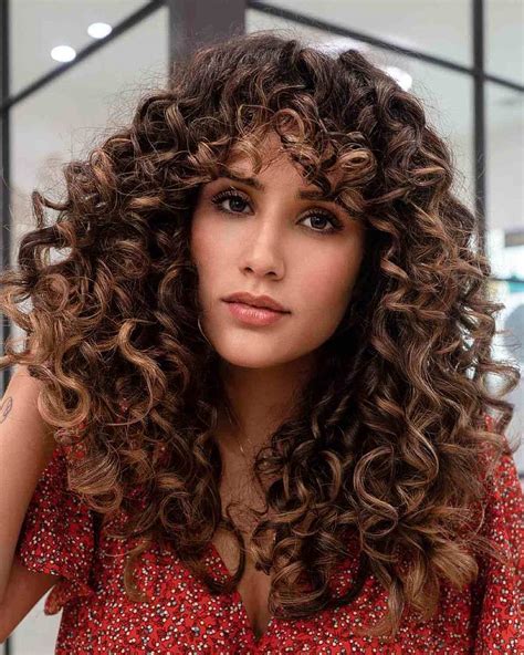 Curly Hair With Side Bangs