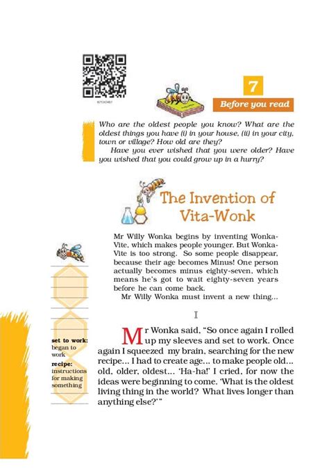 Ncert Book Class 7 English Honeycomb Chapter 7 The Invention Of Vita