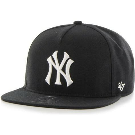 Brand Flat Brim New York Yankees Mlb Sure Shot Black Snapback Cap