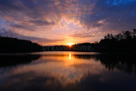 Sunrise Over Lake Stock Image Image Of Sunrise Beautiful 90961195