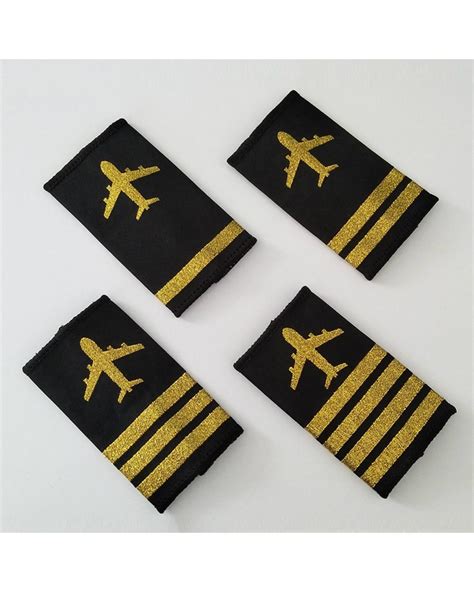 Captain Aircraft Gold Stripes Bar Epaulet Decoration Shoulder Boards