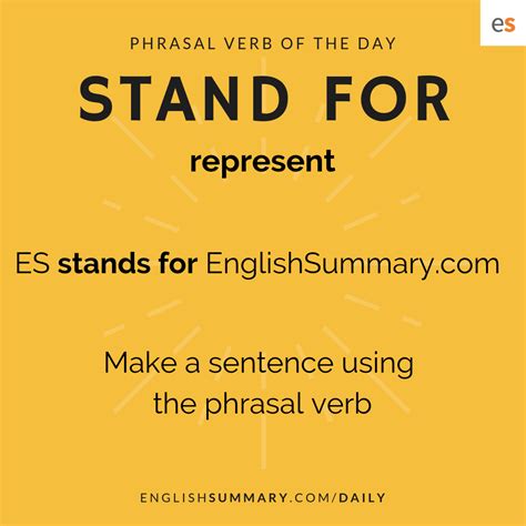 Stand For Meaning in English and Examples | English phrases sentences, English words, English ...