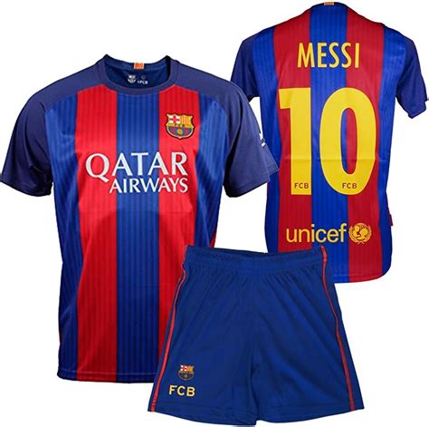 Official Replica Fc Barcelona 2016 2017 Childs Messi Kit Size 10