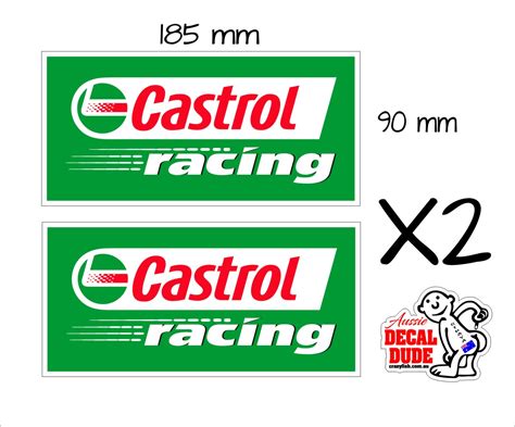 Castrol Racing Stickers Two 2 185 X 95 Mm Each Crazy Fish
