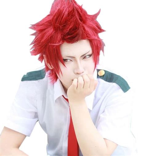 Boku No My Hero Academia Eijiro Kirishima Cosplay Red Hair Wig Anime