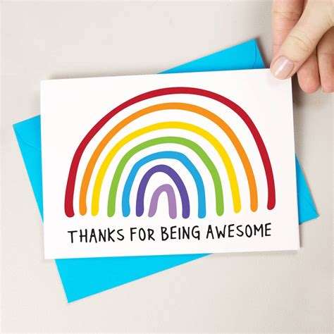 Rainbow Thank You Card Personalised By A Is For Alphabet