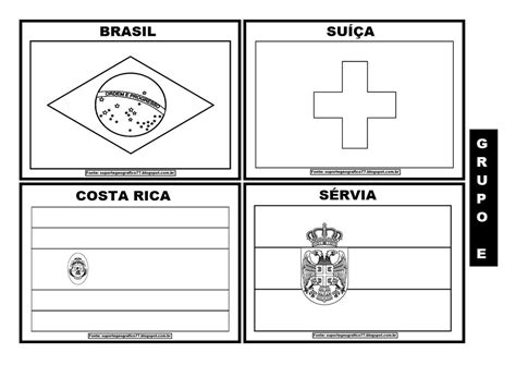 Bandeiras Dos Paises Da Copa Para Imprimir E Colorir