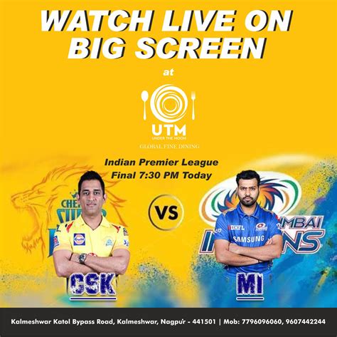 Ipl Final Cricket Live Streaming On Biggest Screen At Utm Mumbai