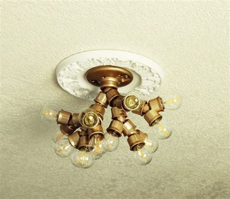 Diy Ceiling Light Fixture Made With Branched Out Socket Splitters