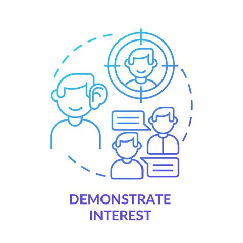 Demonstrate Interest Blue Gradient Concept Icon Showing Engagement And