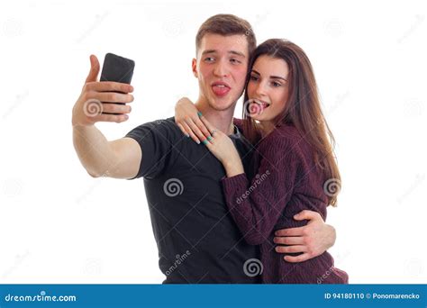 Lustiges Junges Paar Macht Selfi Stockfoto Bild Von Tourist Europa 94180110