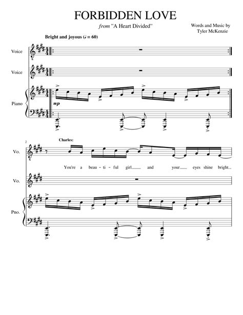 Forbidden Love Sheet Music For Piano Vocals Mixed Trio