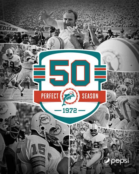 Miami Dolphins 1972 Perfect Season 50th Anniversary Free Png Logos