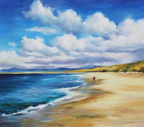 Beach Oil Art Ocean Oil Painting On Canvas Large Art 2727 Etsy In
