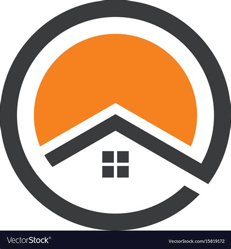 Circle Home Building Logo Royalty Free Vector Image